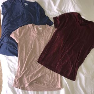 Old Navy- Soft Washed 3 Pack Shirts, blue, light pink, red